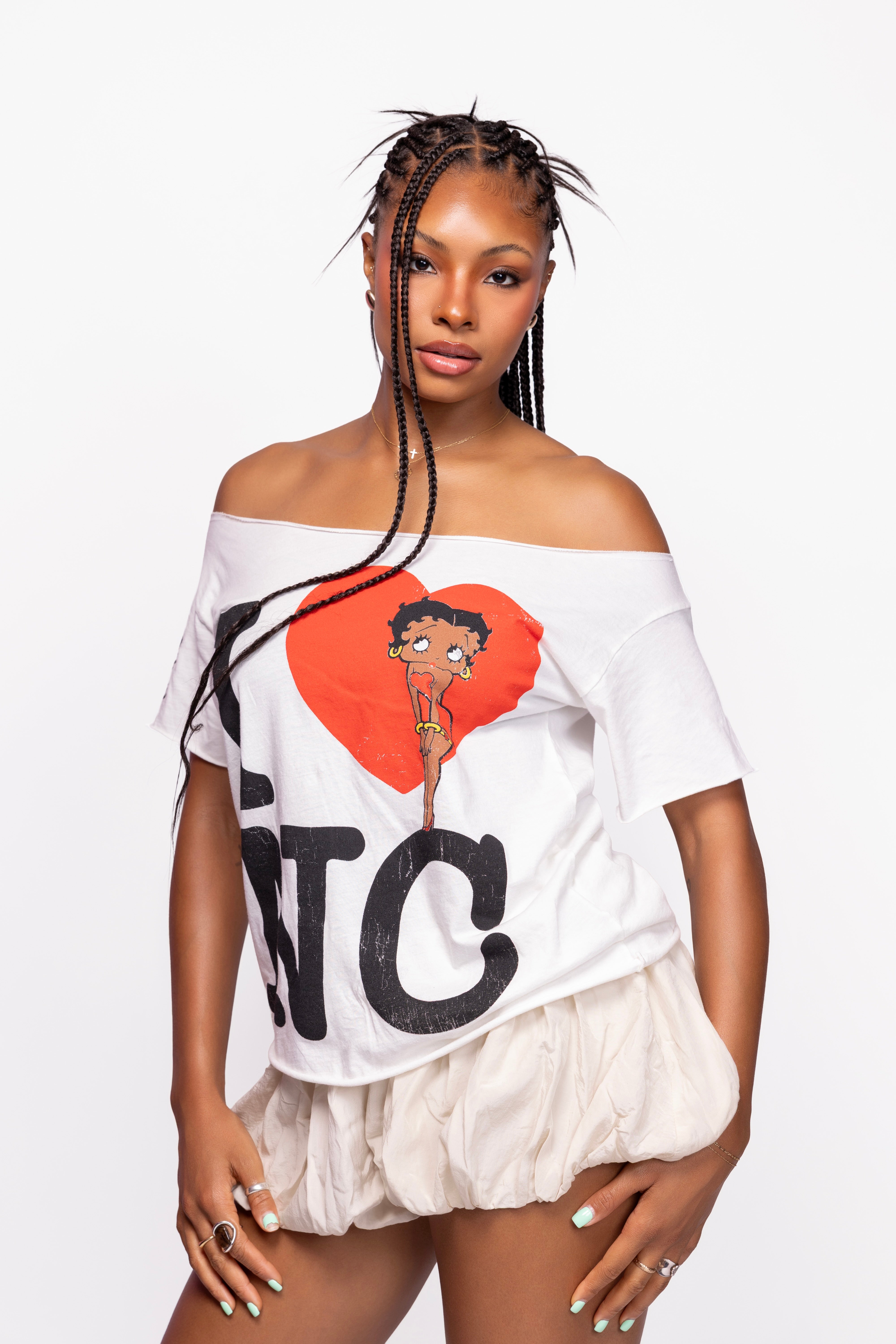 I <3 NC OFF SHOULDER TEE