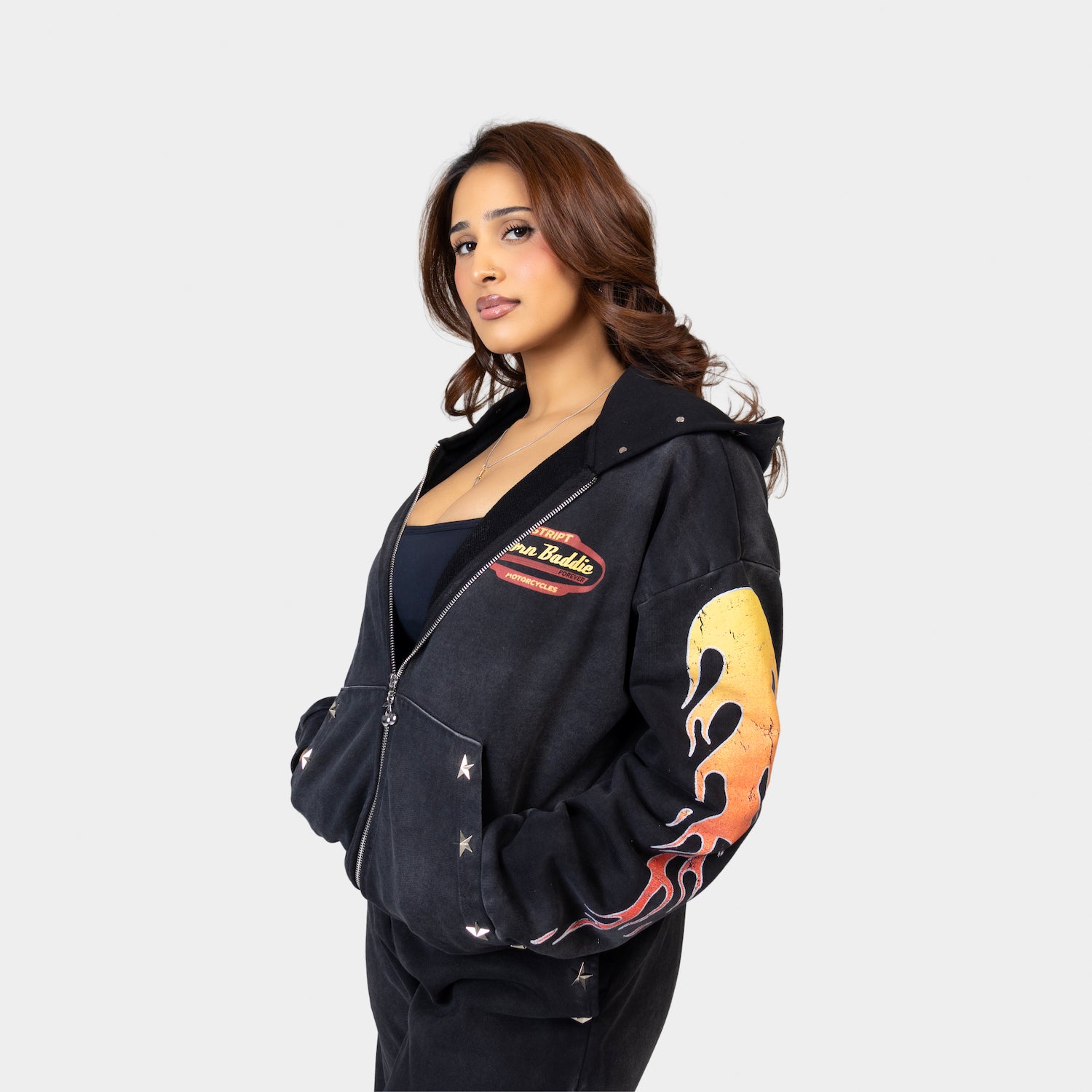 MOTO CLUB FULL ZIP HOODIE – STRIPT