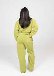 COZY CROP ZIP + FLARE SWEATS BUNDLE KIWI