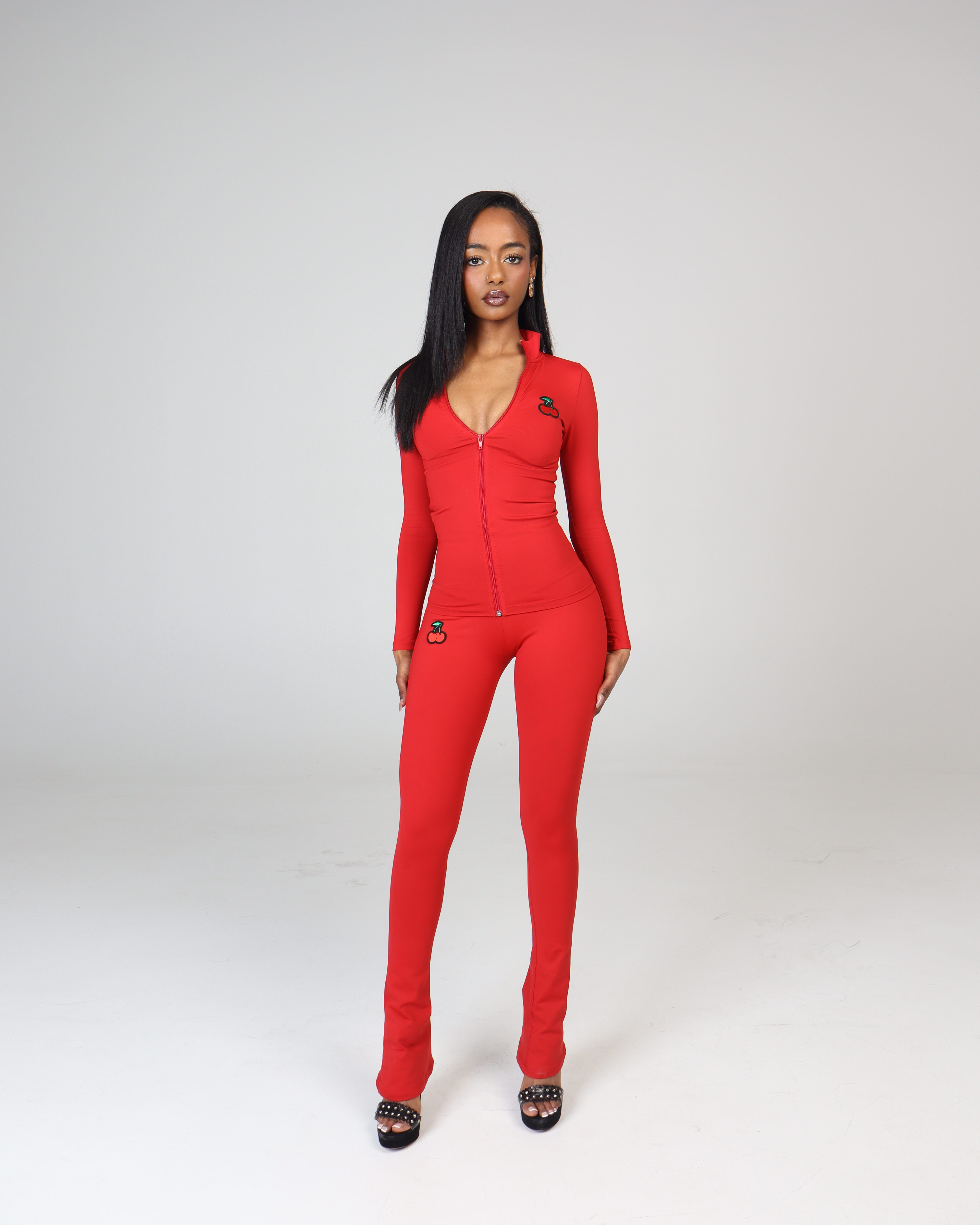 RED CHERRY STACKED LEGGING SET