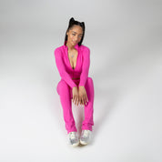 LIFESTYLE CROP ZIP HOT PINK