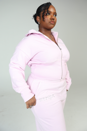 BABY PINK CORSET HOODIE