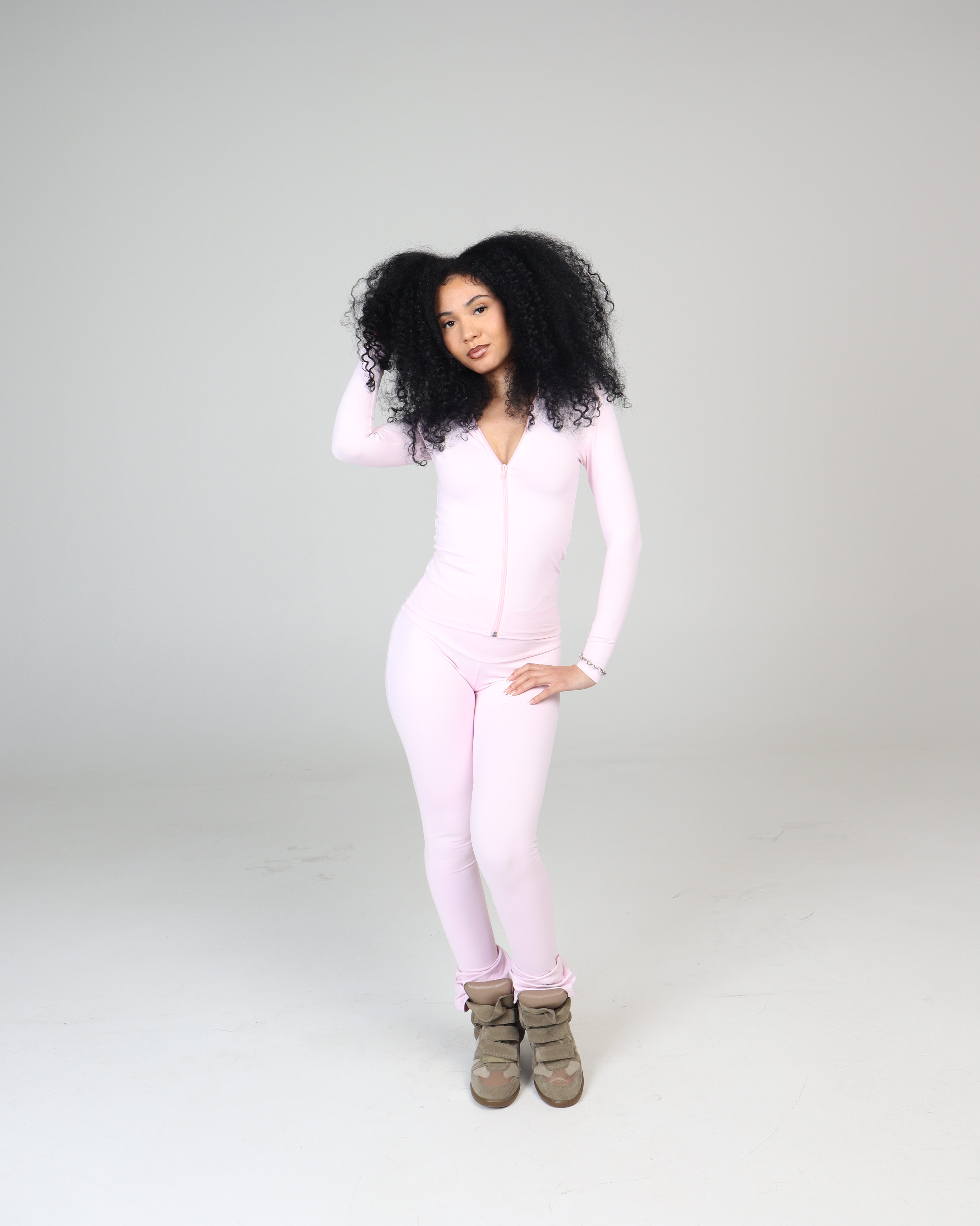 BABY PINK STACKED LEGGING SET