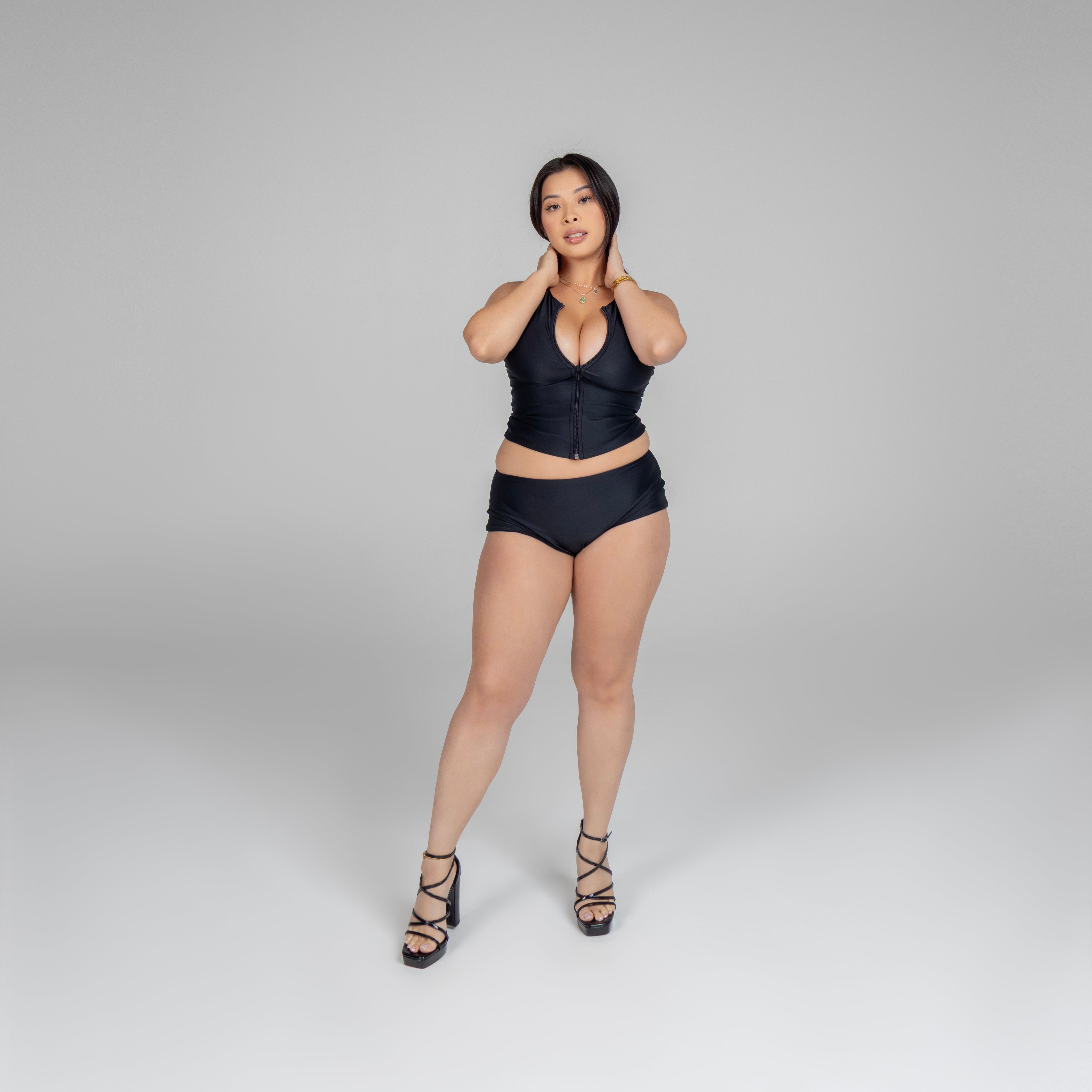 swim boyshort black