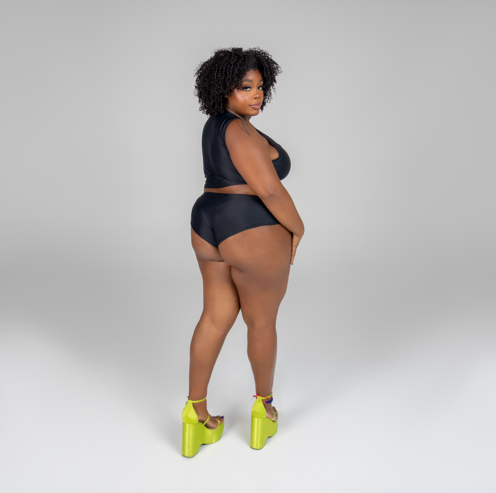 swim boyshort black