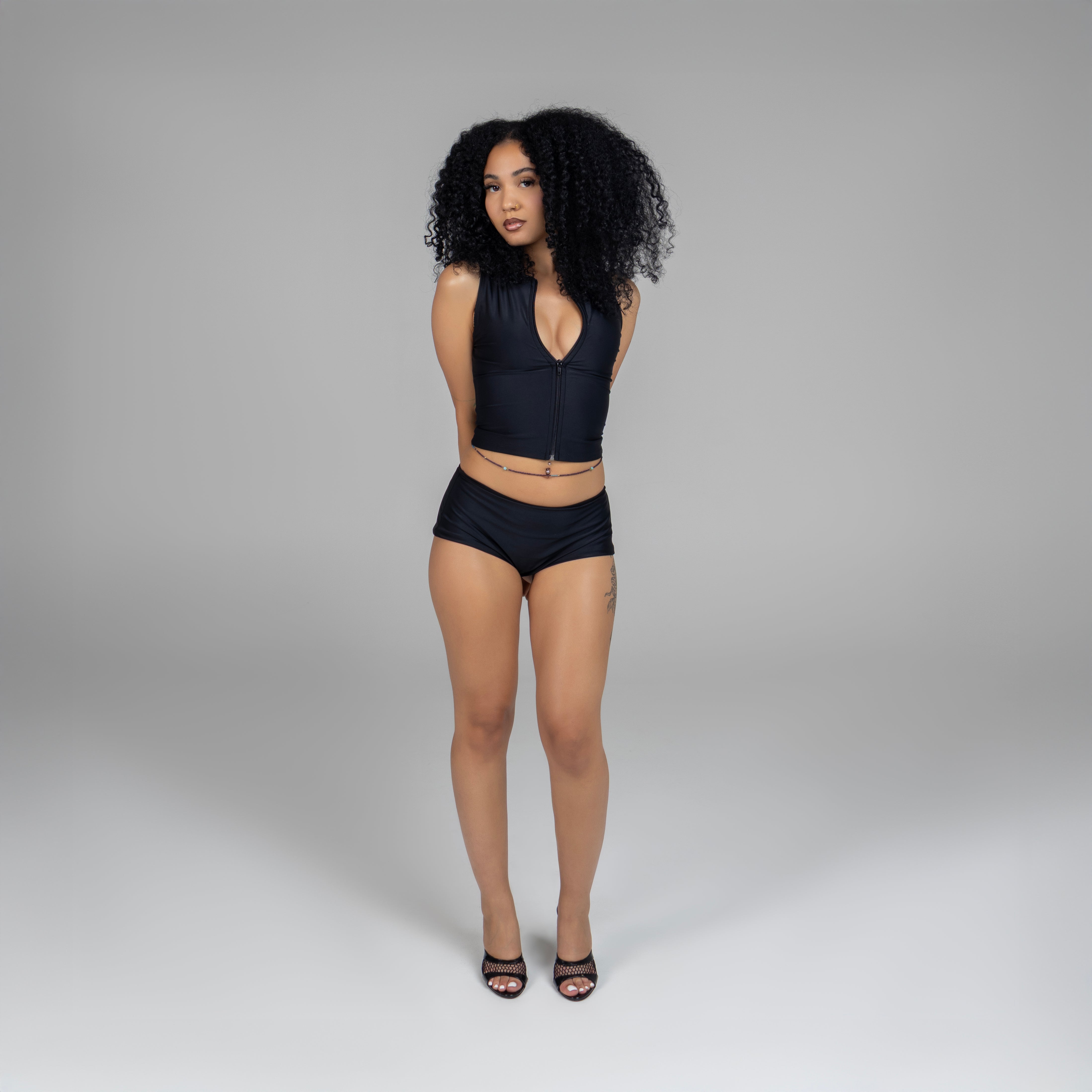 swim boyshort black