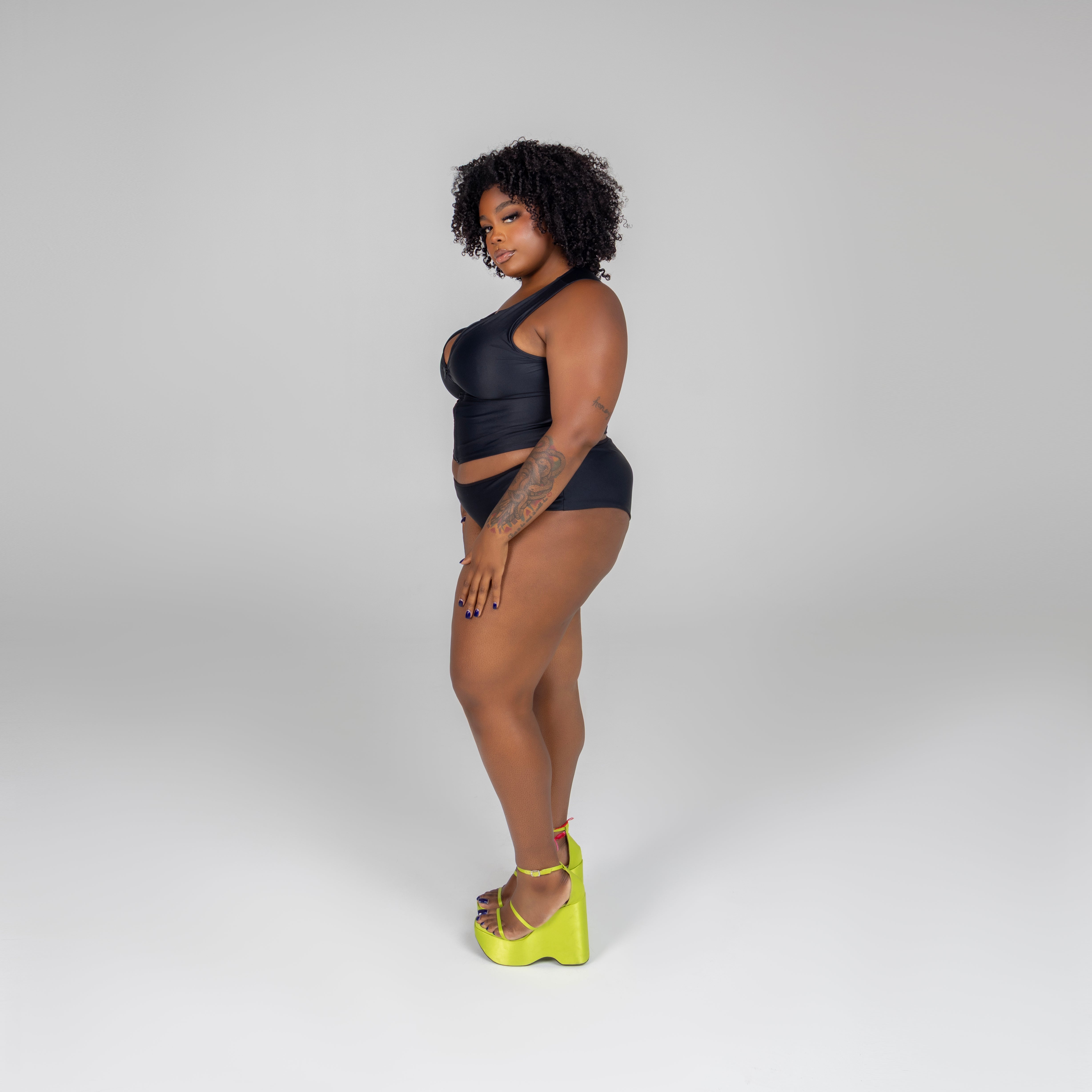swim boyshort black