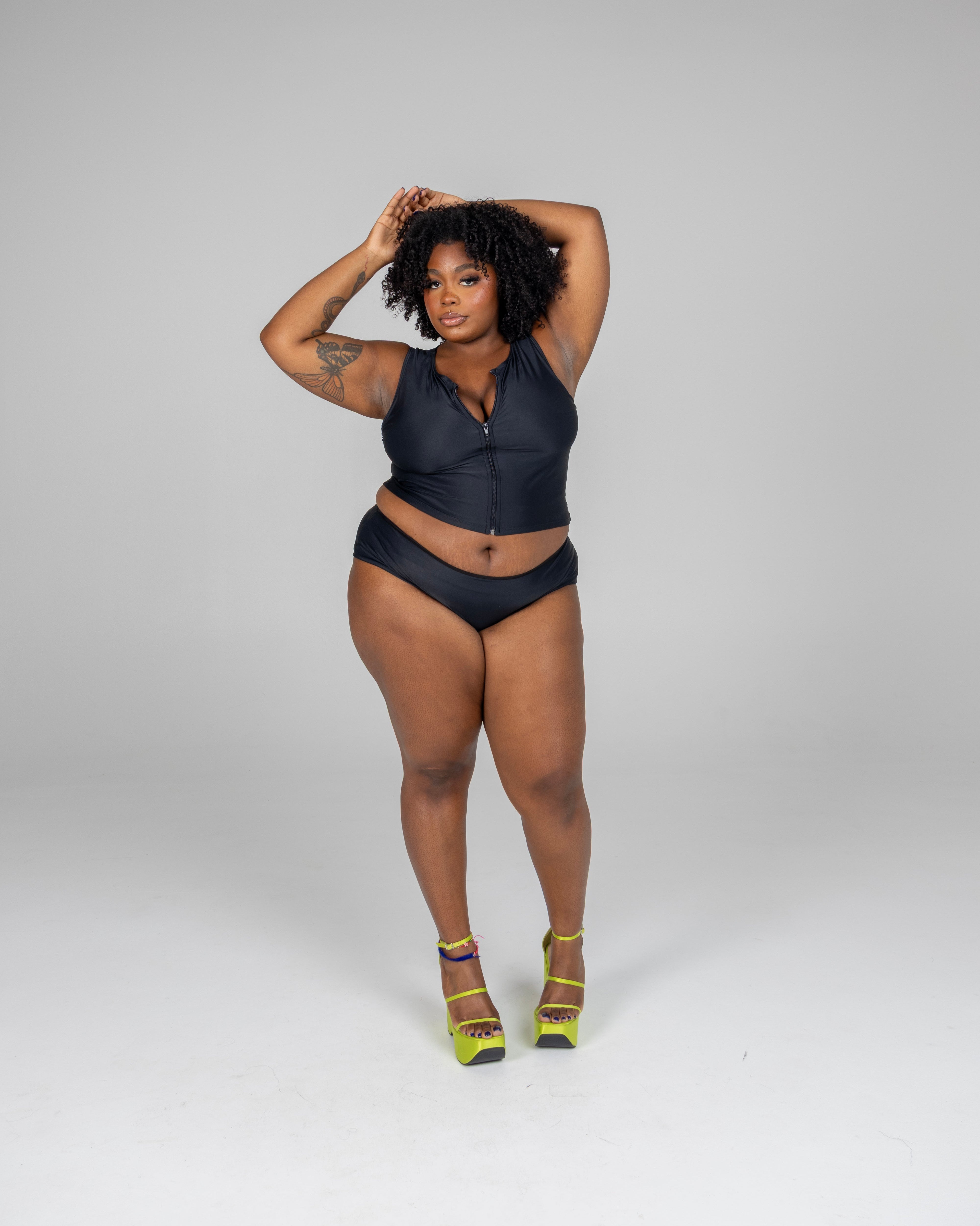 swim boyshort black
