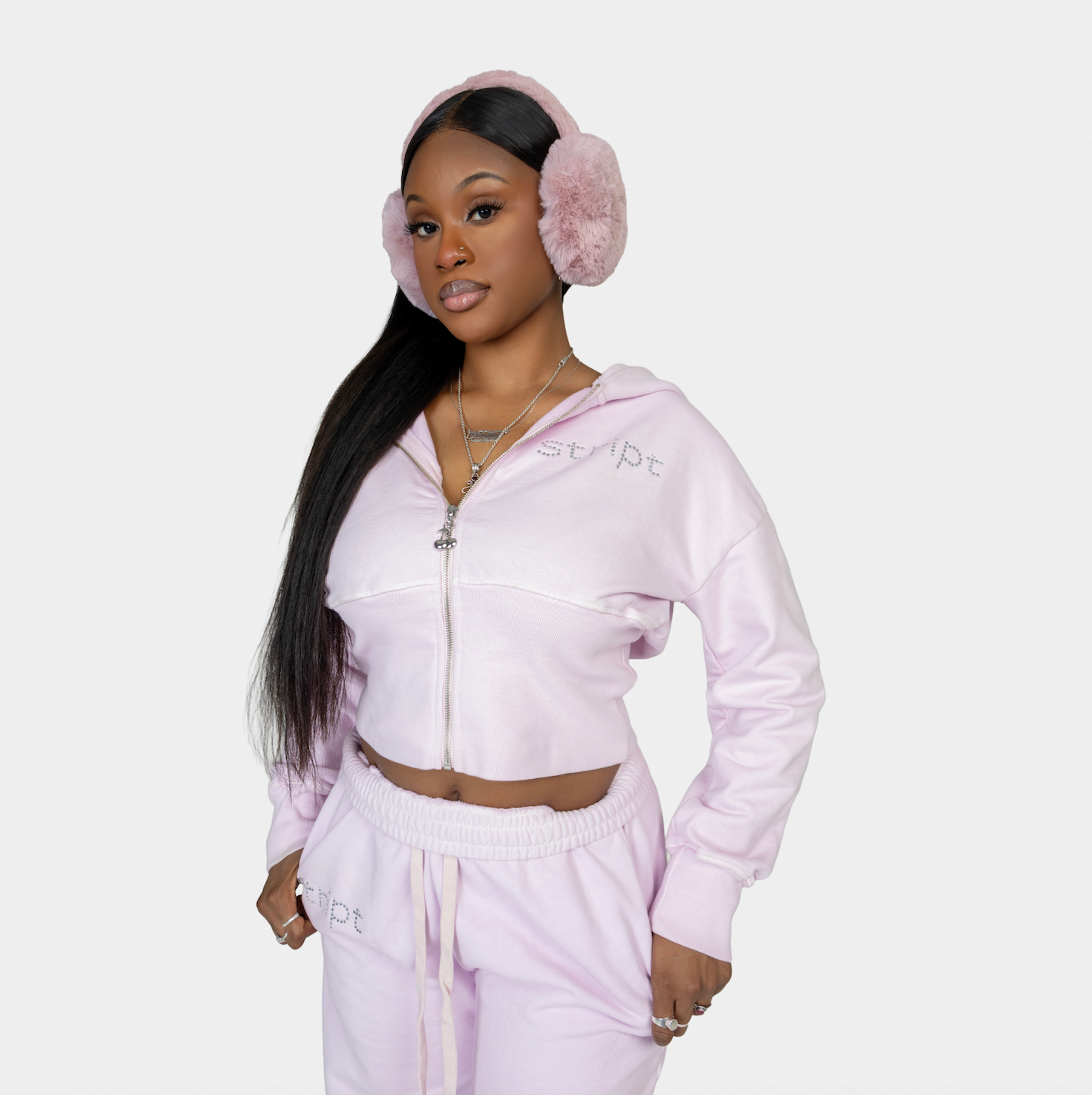 corset hoodie baby pink