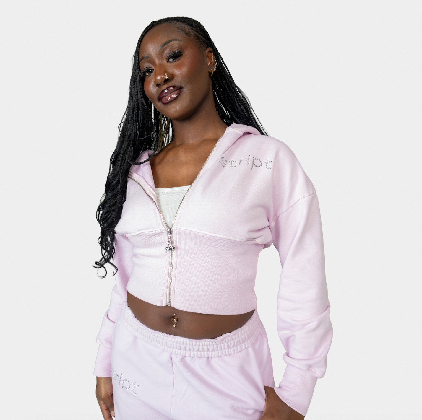 corset hoodie baby pink
