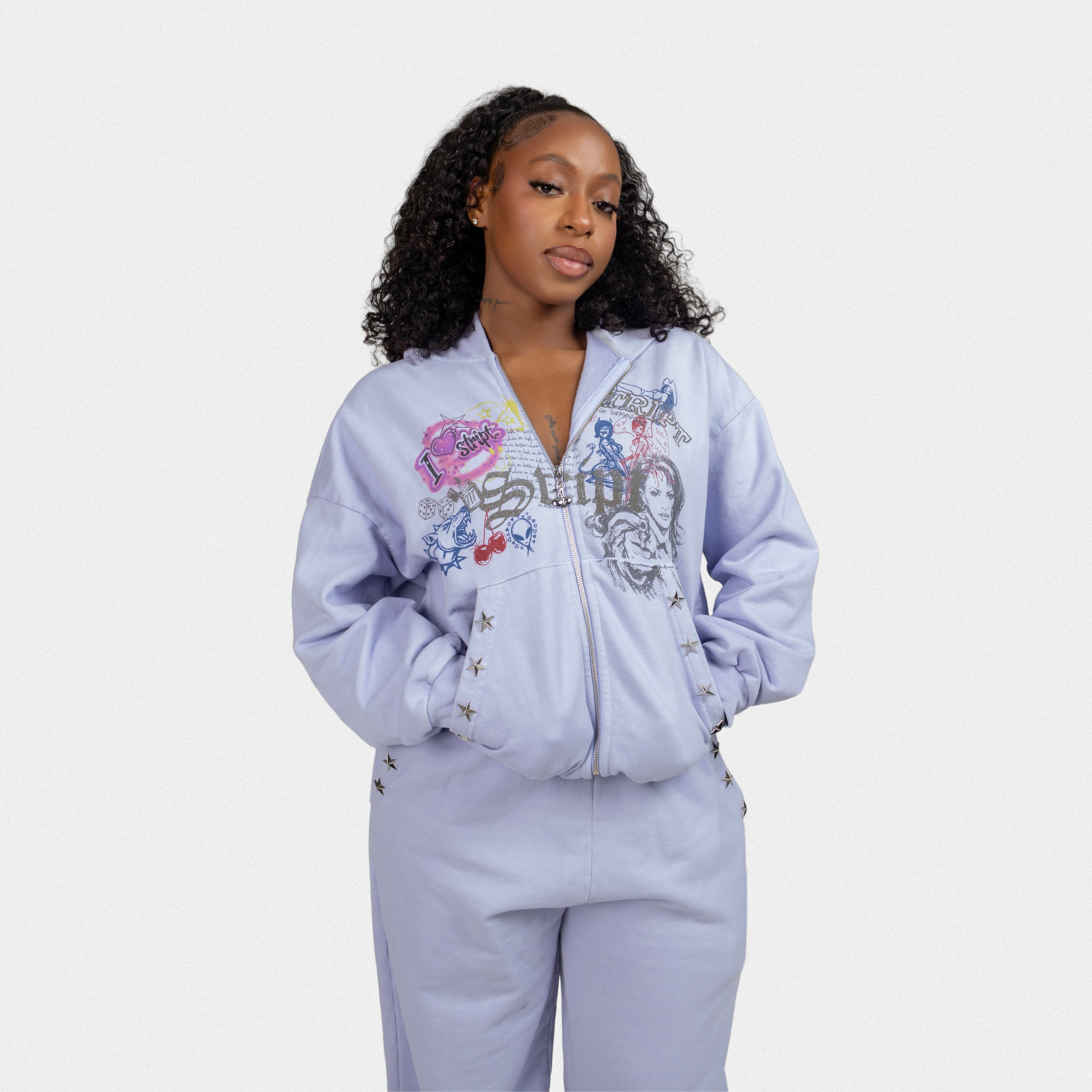 cozy full zip lavender
