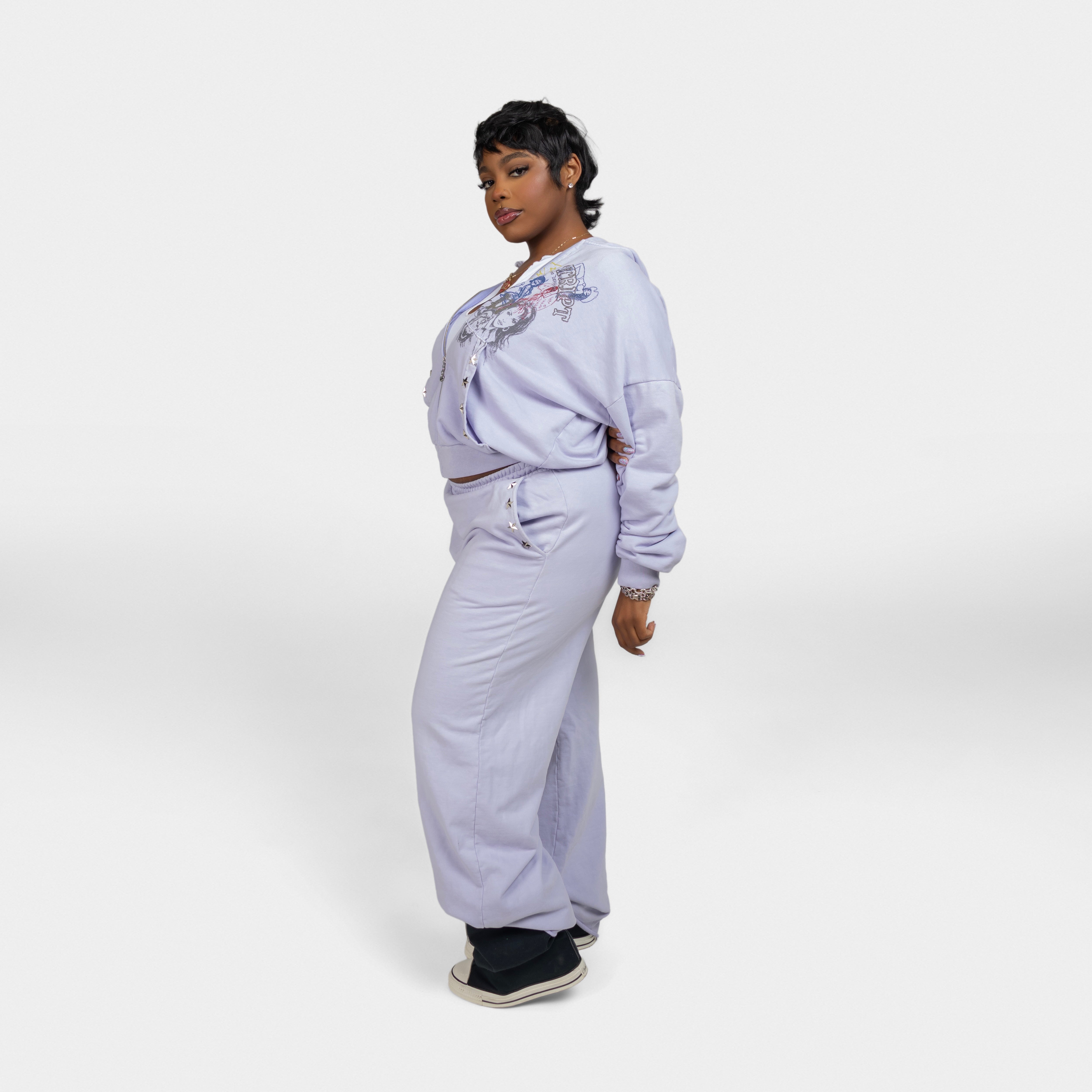 cozy full zip lavender
