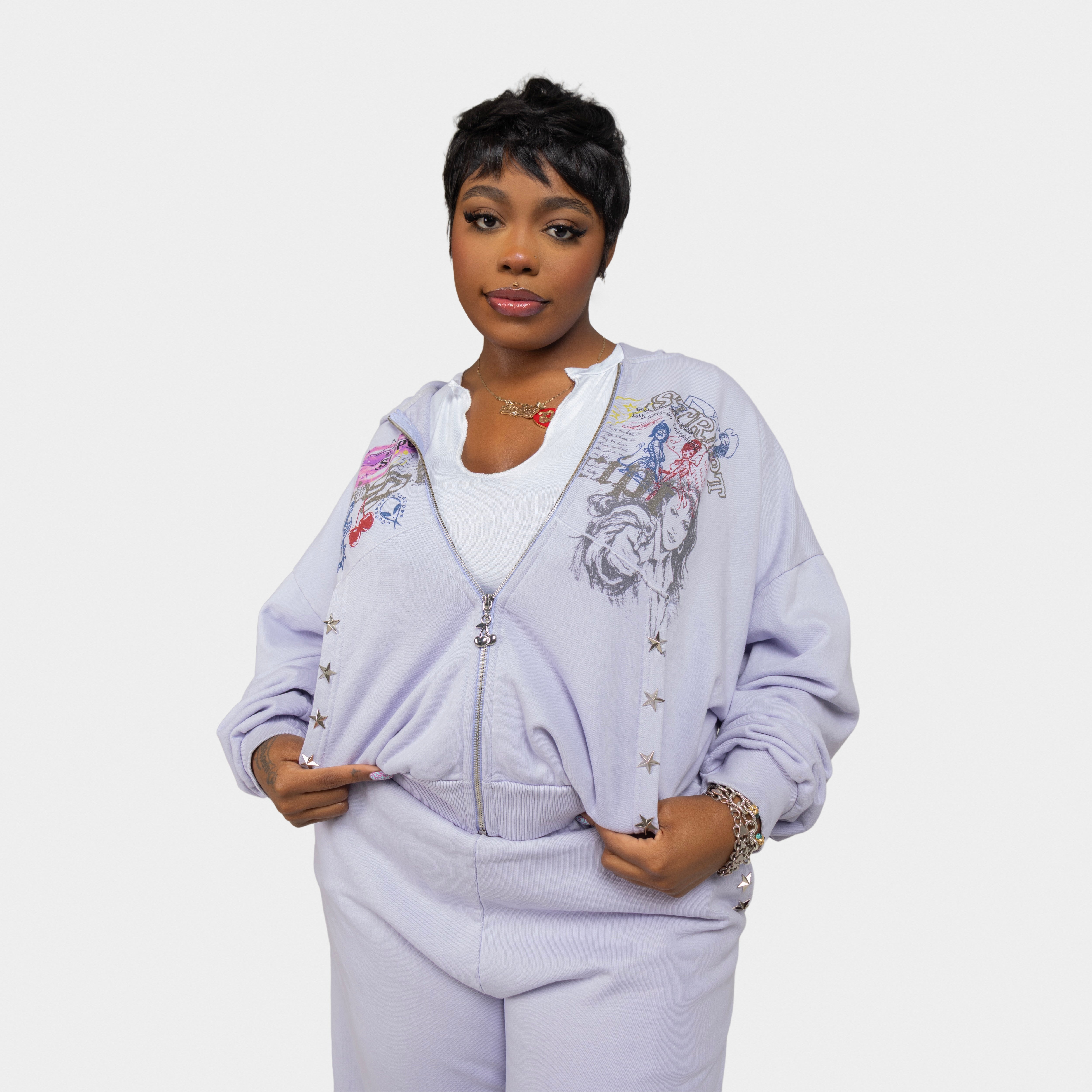 LAVENDER SKETCH FULL ZIP – STRIPT