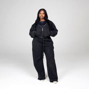 COZY CROP ZIP + FLARE SWEATS BUNDLE BLACK