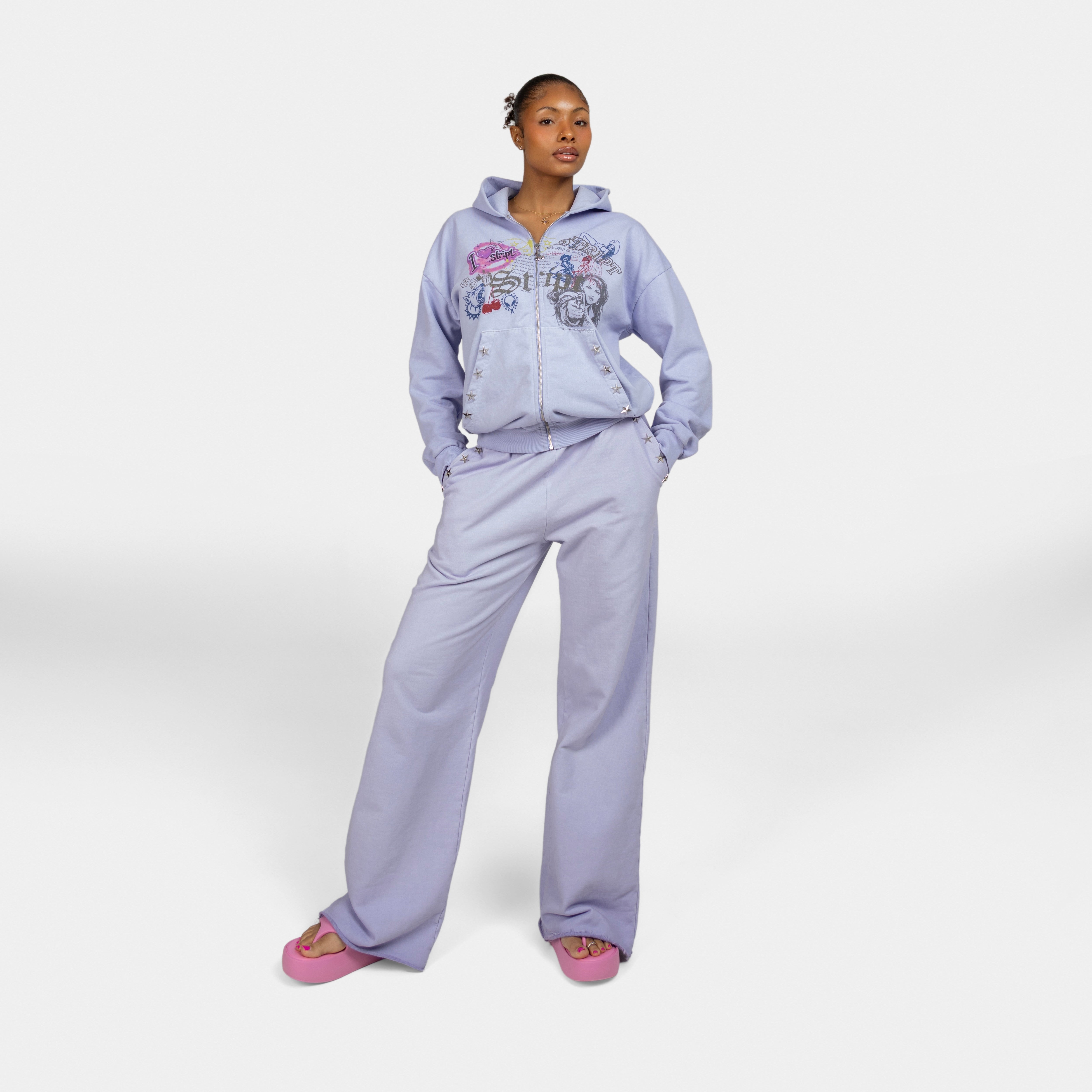 flare sweats lavender