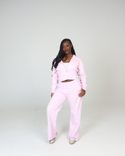 BABY PINK CORSET HOODIE + FLARE SWEATS BUNDLE